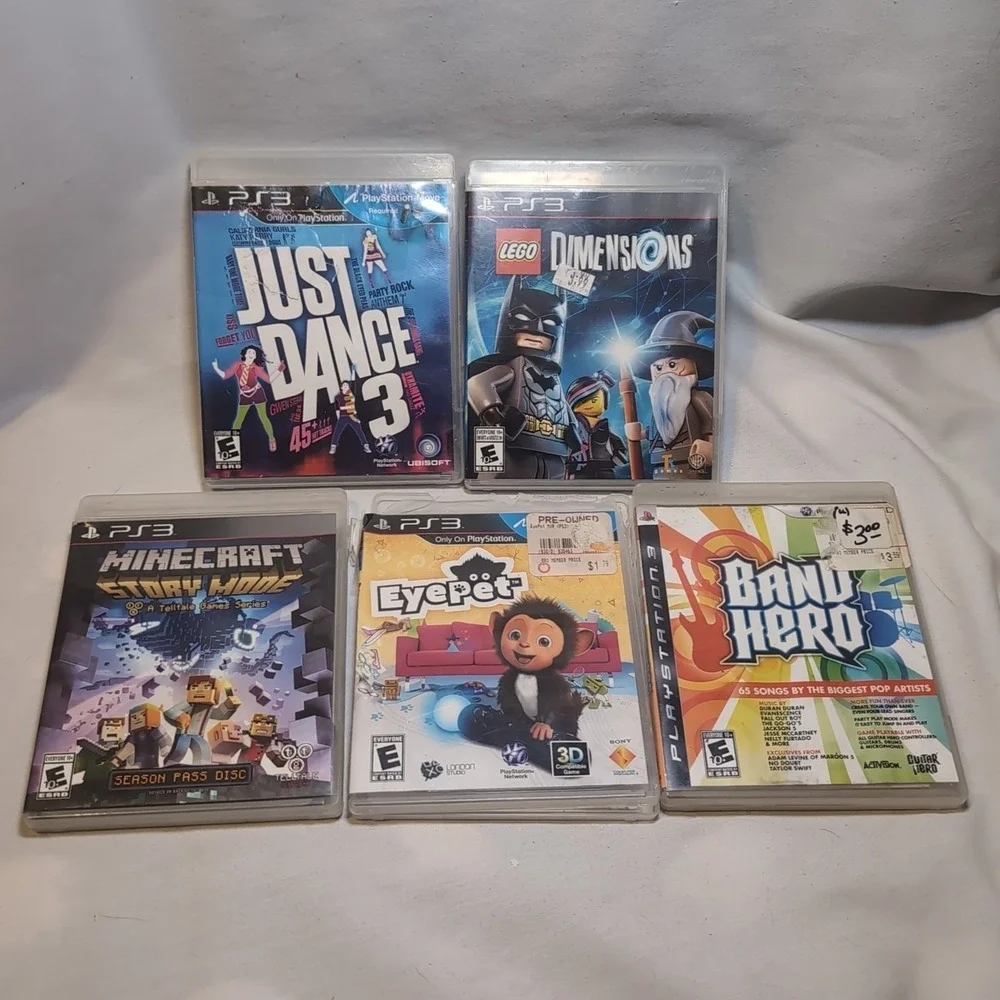 Just Dance 3, Lego Dimensions, Minecraft Season Pass, Eyepet, Band Hero Ps3 Kids